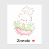 Leuke paashaas ei roze groene vinyl Sticker (Vel)