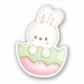 Leuke paashaas ei roze groene vinyl Sticker (Voorkant)