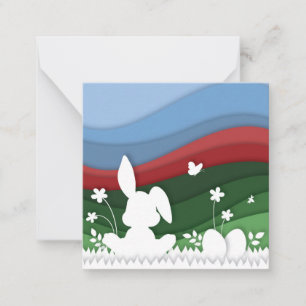 Leuke paashaas in bloesem natuur notitiekaartje