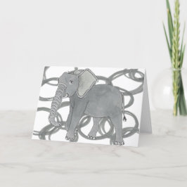 Leuke Pach de Olifant die - door Hoepels springen! Bedankkaart