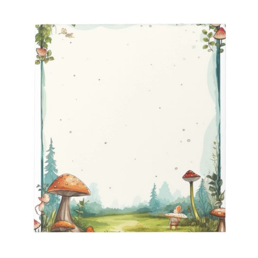 Leuke paddenstoel bossen Patterned Unlining Notitieblok (Voorkant)
