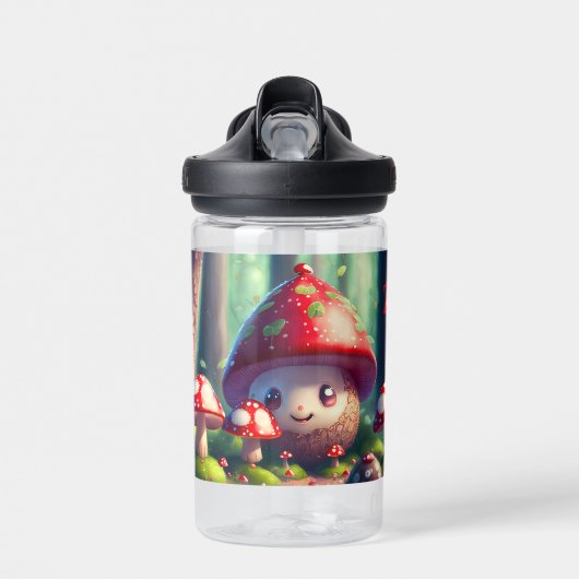 Leuke paddenstoelen in het bos - veel succes Kinde Waterfles (Voorkant)
