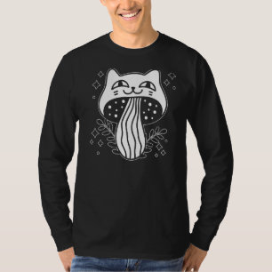 Leuke Paddestoel Kat Cottage Core Paddestoel Kledi T-shirt