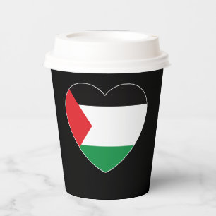 Leuke Palestijnse vlag Hart Grafisch Ontwerp Papieren Bekers