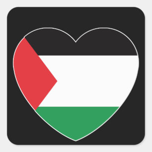 Leuke Palestijnse vlag Hart Grafisch Ontwerp Vierkante Sticker