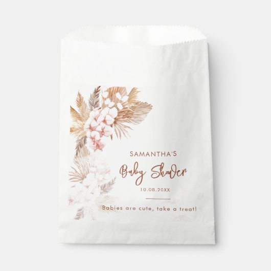 Leuke Pampas Grass Boho Meisje Baby shower Bedankzakje (Voorkant)