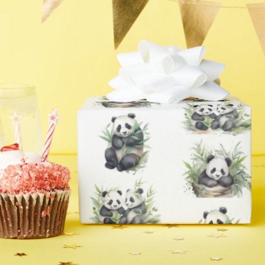 Leuke panda Beren met bamboe bladeren Cadeaupapier (Verjaardagsfeest)