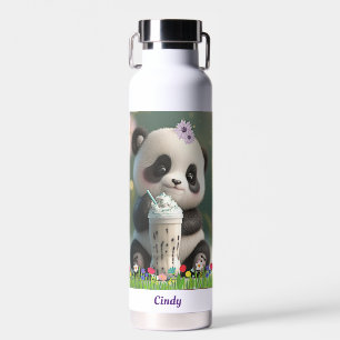 Leuke Panda drink milkshake Gepersonaliseerde Kind Waterfles