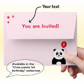 Leuke panda eerste verjaardagsfeestje roze kaart
