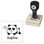 Leuke Panda gepersonaliseerde naam houten stempel (Gestempeld)