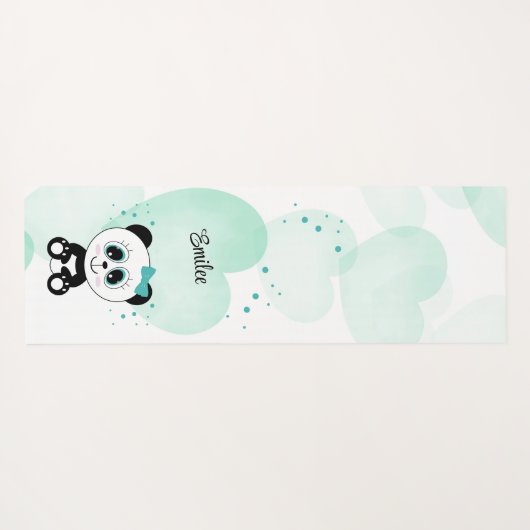 Leuke Panda (Mint Groen) Yogamat (Achterkant (horizontaal))