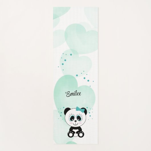 Leuke Panda (Mint Groen) Yogamat (Voorkant)