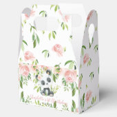 Leuke Panda Roze Bloemen Groen 1e Verjaardag Bedankdoosjes (Geopend)
