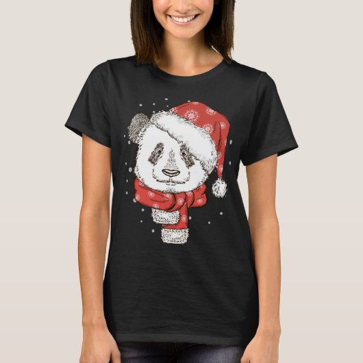 Leuke Panda Santa's Pet Kerstmis Panda Beer Lover T-shirt (Voorkant)