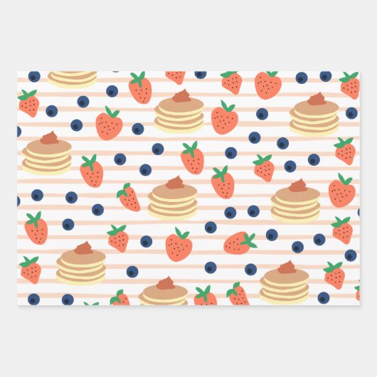 Leuke pannenkoeken en bessen inpakpapier (Voorkant)