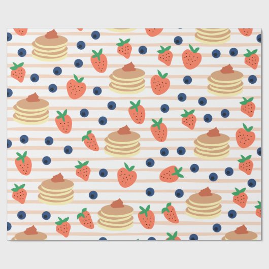 Leuke pannenkoeken en bessen inpakpapier (Vlak)