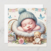 Leuke pasgeboren baby kaart (Voorkant / Achterkant)