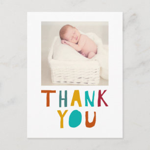 Leuke pasgeboren baby shower Dank u kleurrijke fot Briefkaart