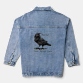 Leuke passieve agressieve Raven Edgar Allan Poe Qu Denim Jacket (Achterkant)
