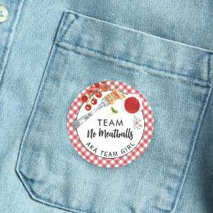 Leuke Pasta Team Meisje Geslacht Reveal Feest Stem Ronde Sticker