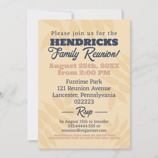 Leuke, pastel en blauwe familiereünie Save the Dat Kaart (Voorkant)