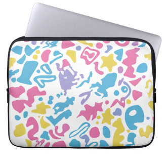 Leuke pastel kleurrijke levendige vormen laptop sleeve