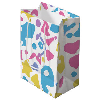 Leuke pastel kleurrijke levendige vormen medium cadeauzakje
