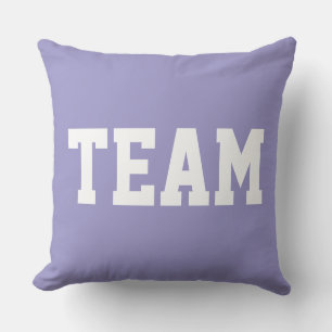 Leuke Pastel Paarse Sportieve TEAM Witte Tekst Kussen