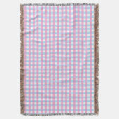 Leuke Pastel Roze Blauw Gingham Check Deken (Voorkant Verticaal)