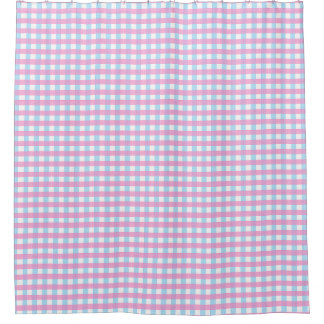 Leuke Pastel Roze Blauw Gingham Check Douchegordijn