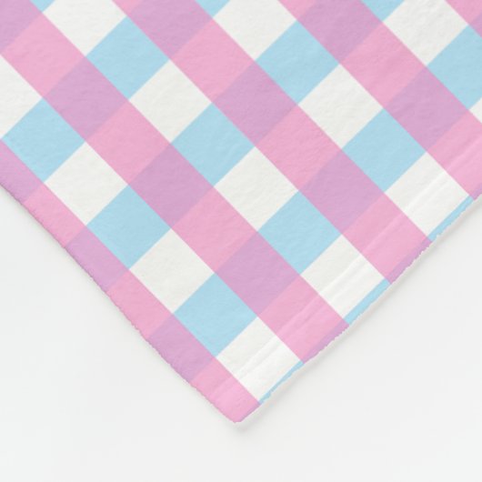 Leuke Pastel Roze Blauw Gingham Check Fleece Deken (Hoek)