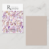 Leuke Pastel Spring Paarse Bloem Oorbel Display Visitekaartje (Voorkant / Achterkant)