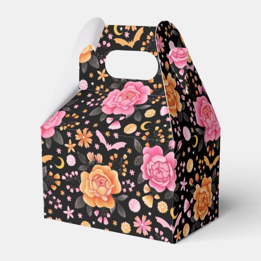 Leuke Pastel Vleermuizen Halloween en Bloemen Bedankdoosjes (Achterkant)