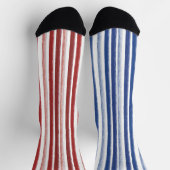 Leuke Patriottische Mismatched Stripe Oneven Sokke Sokken (Top)