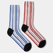 Leuke Patriottische Mismatched Stripe Oneven Sokke Sokken (Rechts)