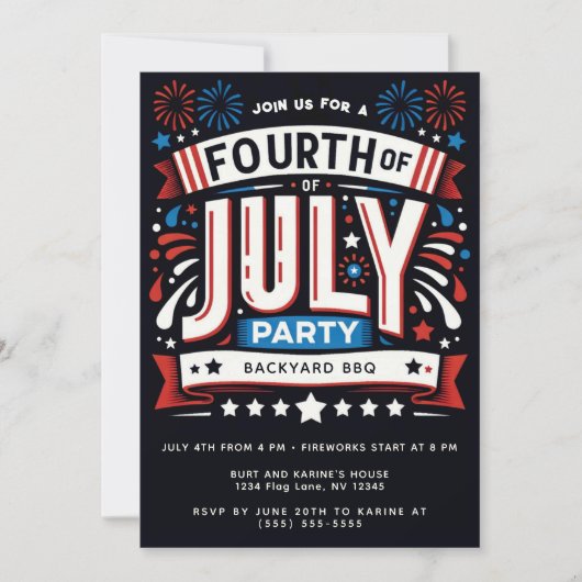 Leuke patriottische viering van 4 juli-feestje kaart (Voorkant)