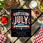 Leuke patriottische viering van 4 juli-feestje kaart