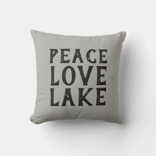 leuke PEACE LOVE LAKE-typografie Buitenkussen