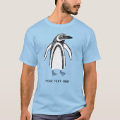 Leuke Penguin aangepaste tekst T-shirt (Voorkant)