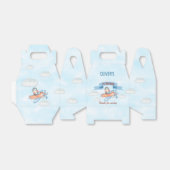 Leuke Penguin Vliegtuig Blauw 1e Verjaardag Bedankdoosjes (Uitgevouwen)