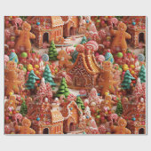 Leuke peperkoek Kerstmis Cadeaupapier (Vlak)