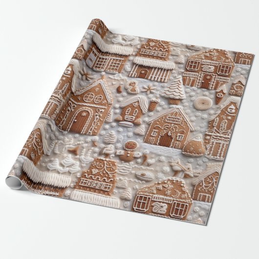 Leuke peperkoek Kerstmis Cadeaupapier (Uitgerold)
