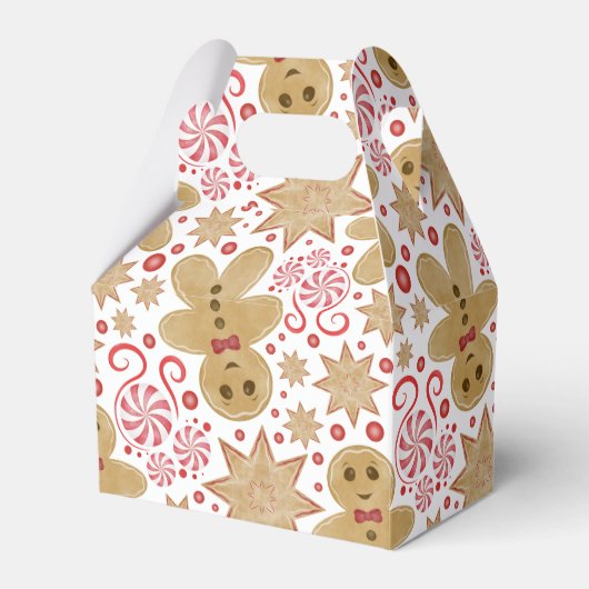 Leuke peperkoek Man & pepermunt Snoep Kerst Bedankdoosjes (Voorkant Zijde)