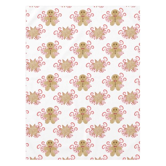 Leuke peperkoek Man & pepermunt Snoep Kerst Tafelkleed (Voorkant)