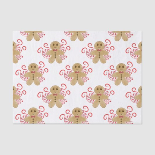 Leuke peperkoek Man & pepermunt Snoep Kerst Tissuepapier (Voorkant)