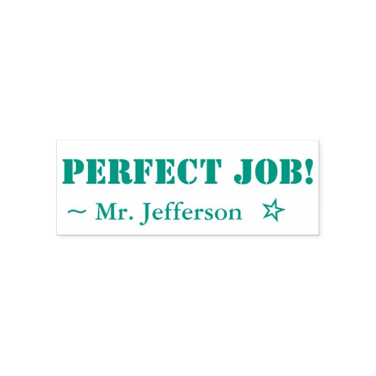 Leuke "PERFECTE BAAN!" Educator Rubber Stamp Zelfinktende Stempel (Design)