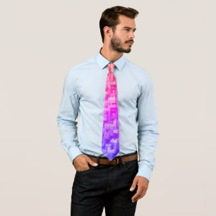 Leuke personages Regenboog stenen (Roze) Stropdas