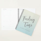 Leuke Pewter Grey Script Typografie Gepersonalisee Planner (Display)