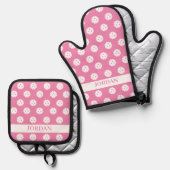 Leuke Pickleball Pattern Player Gift Aangepaste te Ovenwant & Pannenlap Set (Voorkant / Achterkant)