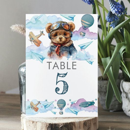 Leuke Pilot Teddy Bear Verjaardag of Baby shower Kaart